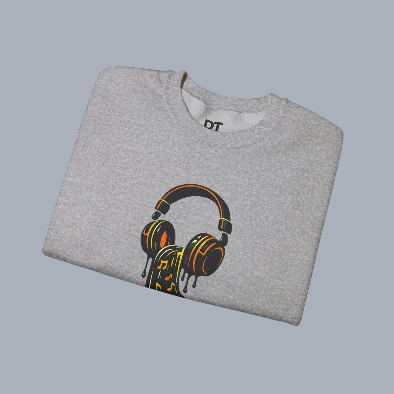 Music Lover Sweatshirt — Melting Headphones Vinyl DJ Crewneck