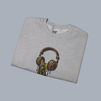 Music Lover Sweatshirt — Melting Headphones Vinyl DJ Crewneck