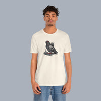 Surveillance Pigeon Cityscape Tee — Urban Bird Graphic T-Shirt alternate view 17