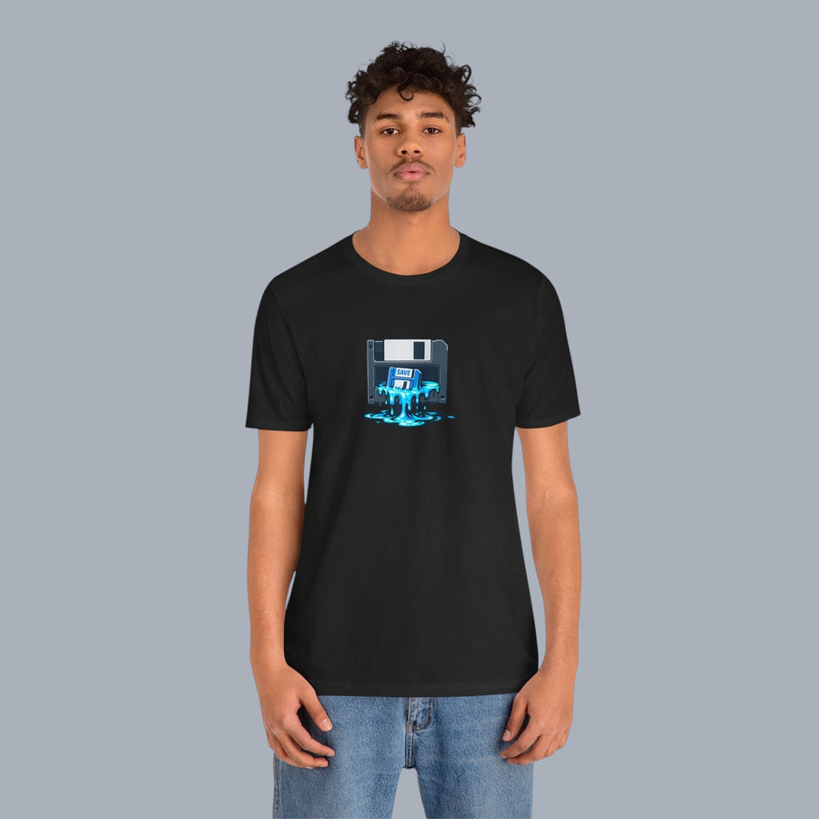 Retro Floppy Disk Tee — Melting 90s Tech Graphic T-Shirt alternate view 10