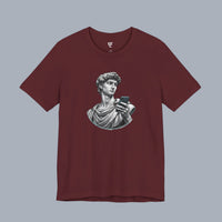 David Statue with AirPods Holding Phone T‑Shirt — Classical Art Meme Tee alternate view 21