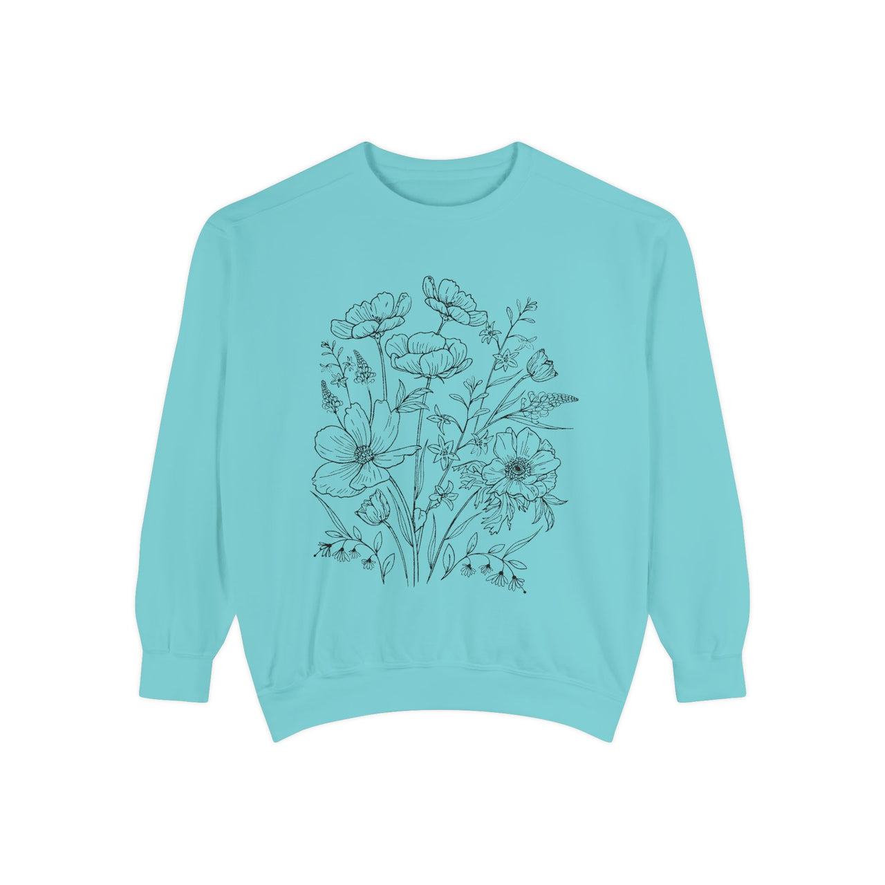 Wildflowers Outline Garment-Dyed Sweatshirt alternate view 7