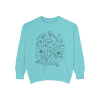 Wildflowers Outline Garment-Dyed Sweatshirt alternate view 7