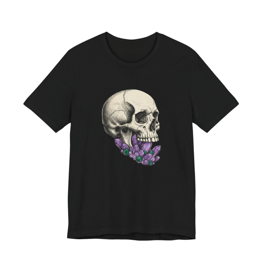 Skull with Purple Crystals Tee — Gothic Skull Crystal T‑Shirt alternate view 8