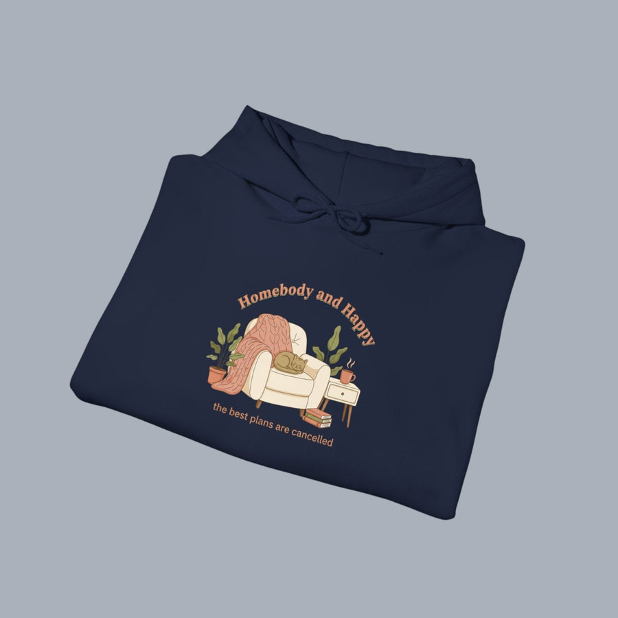 Cozy Reading Hoodie — "Beachside and Happy" Retro Reading Nook Sweatshirt