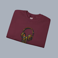Music Lover Sweatshirt — Melting Headphones Vinyl DJ Crewneck