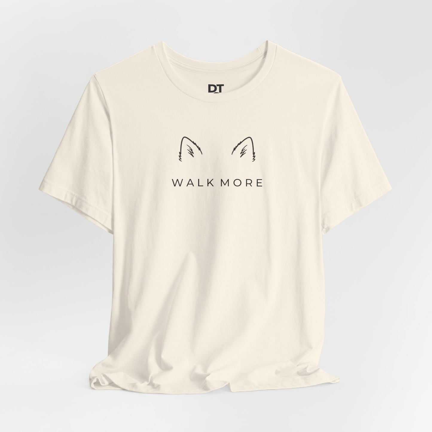 T-Shirt — 'Walk More' Minimal Dog Ears Graphic Tee