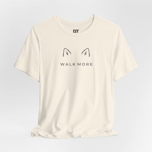 T-Shirt — 'Walk More' Minimal Dog Ears Graphic Tee