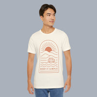 Keep It Simple Sunset Tee — Minimal Camper Van Graphic T-Shirt