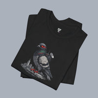Surveillance Pigeon Cityscape Tee — Urban Bird Graphic T-Shirt alternate view 15