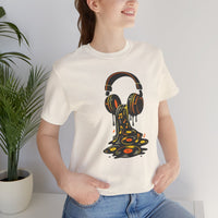 Melting Headphones Tee — Retro Vinyl Drip Music T-Shirt alternate view 13