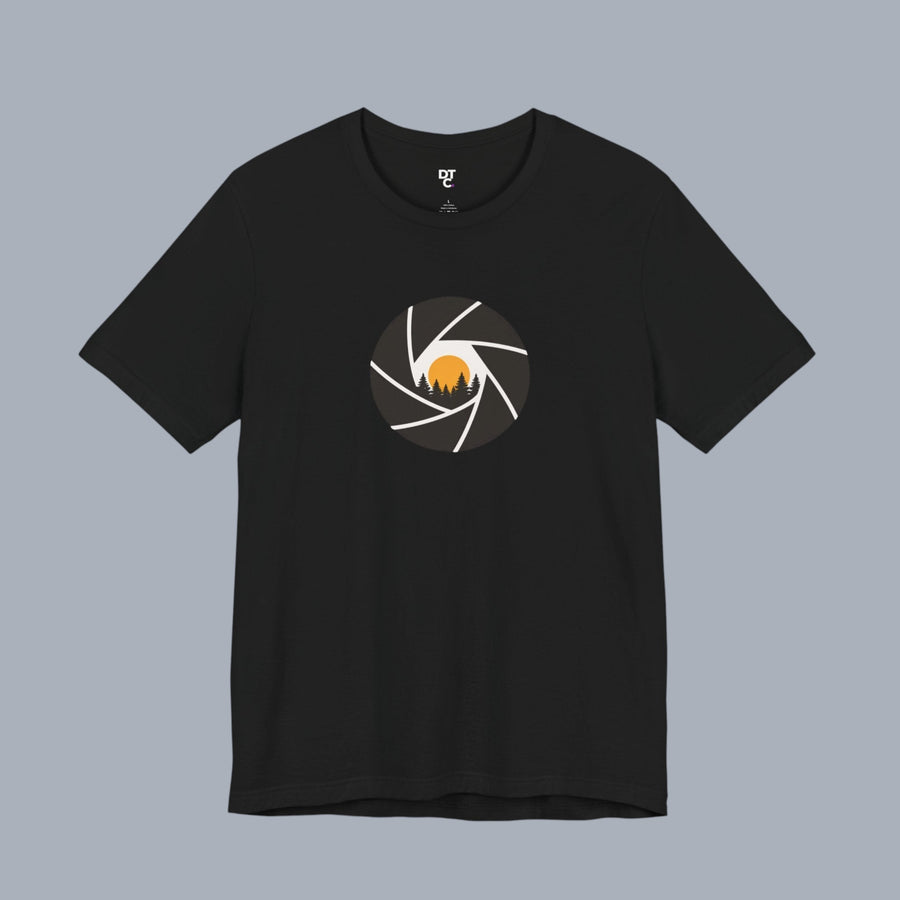 Camera Aperture Mountain T-Shirt — Photography & Outdoor Adventure Tee alternate view 15