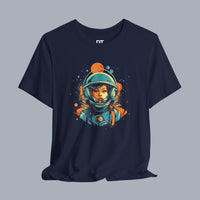 Astronaut Girl Graphic Tee – Retro Space Helmet Art T‑Shirt