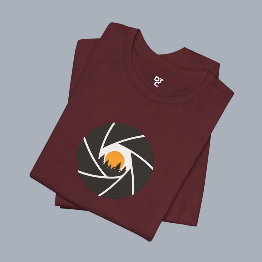 Camera Aperture Mountain T-Shirt — Photography & Outdoor Adventure Tee alternate view 27