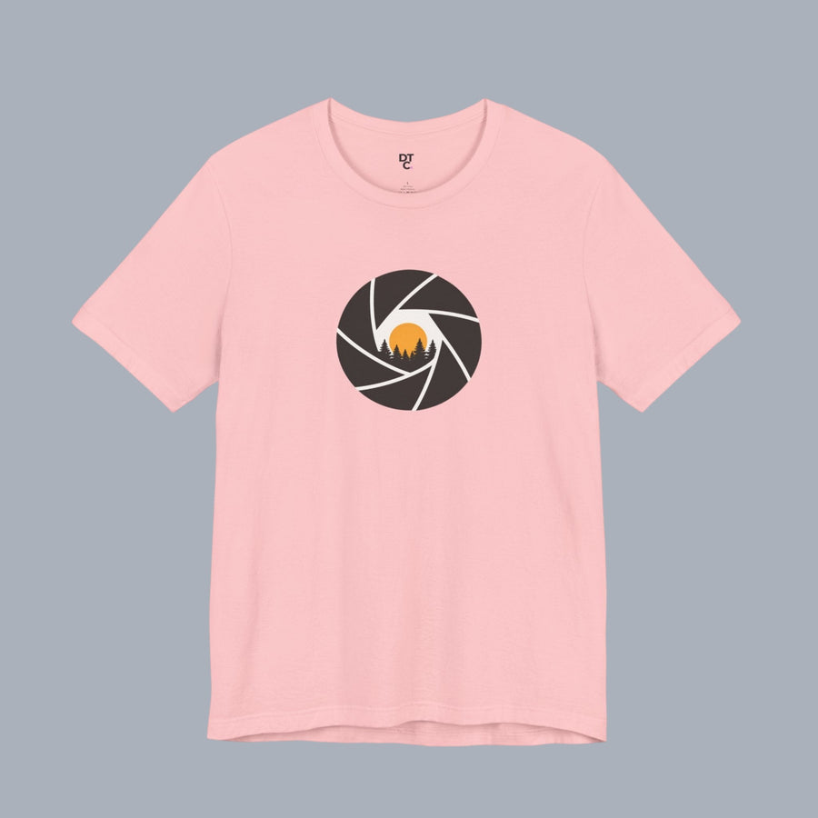 Camera Aperture Mountain T-Shirt — Photography & Outdoor Adventure Tee alternate view 7