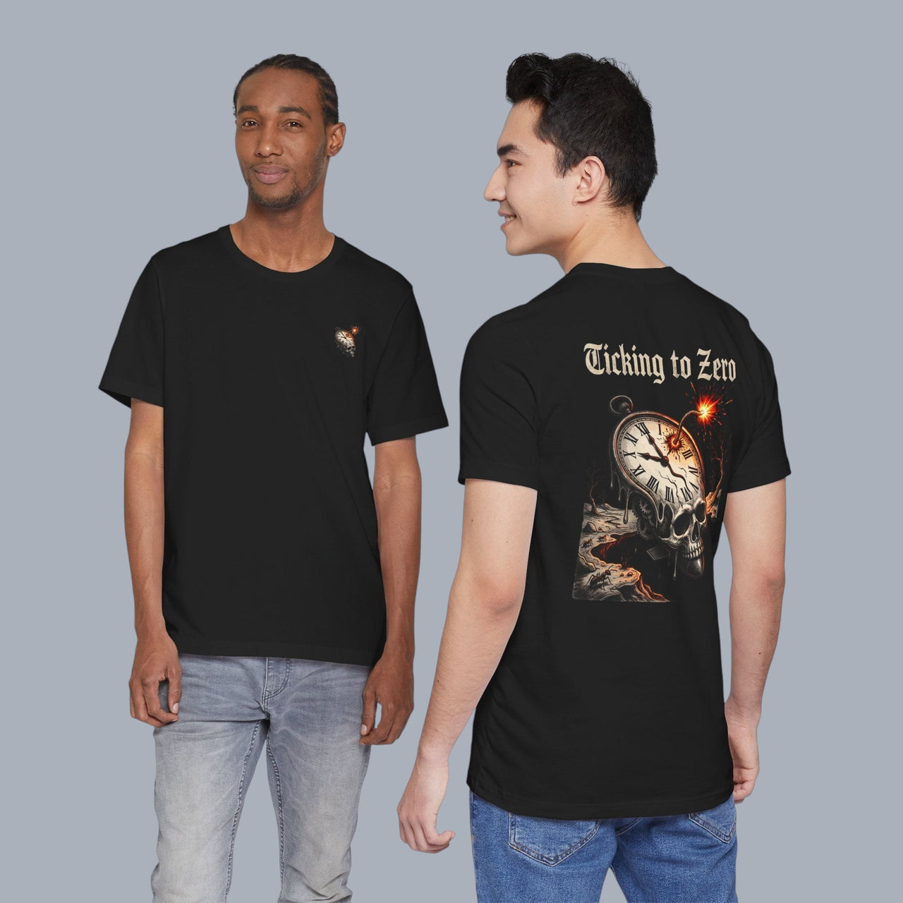 Ticking to Zero Skull Clock T-Shirt