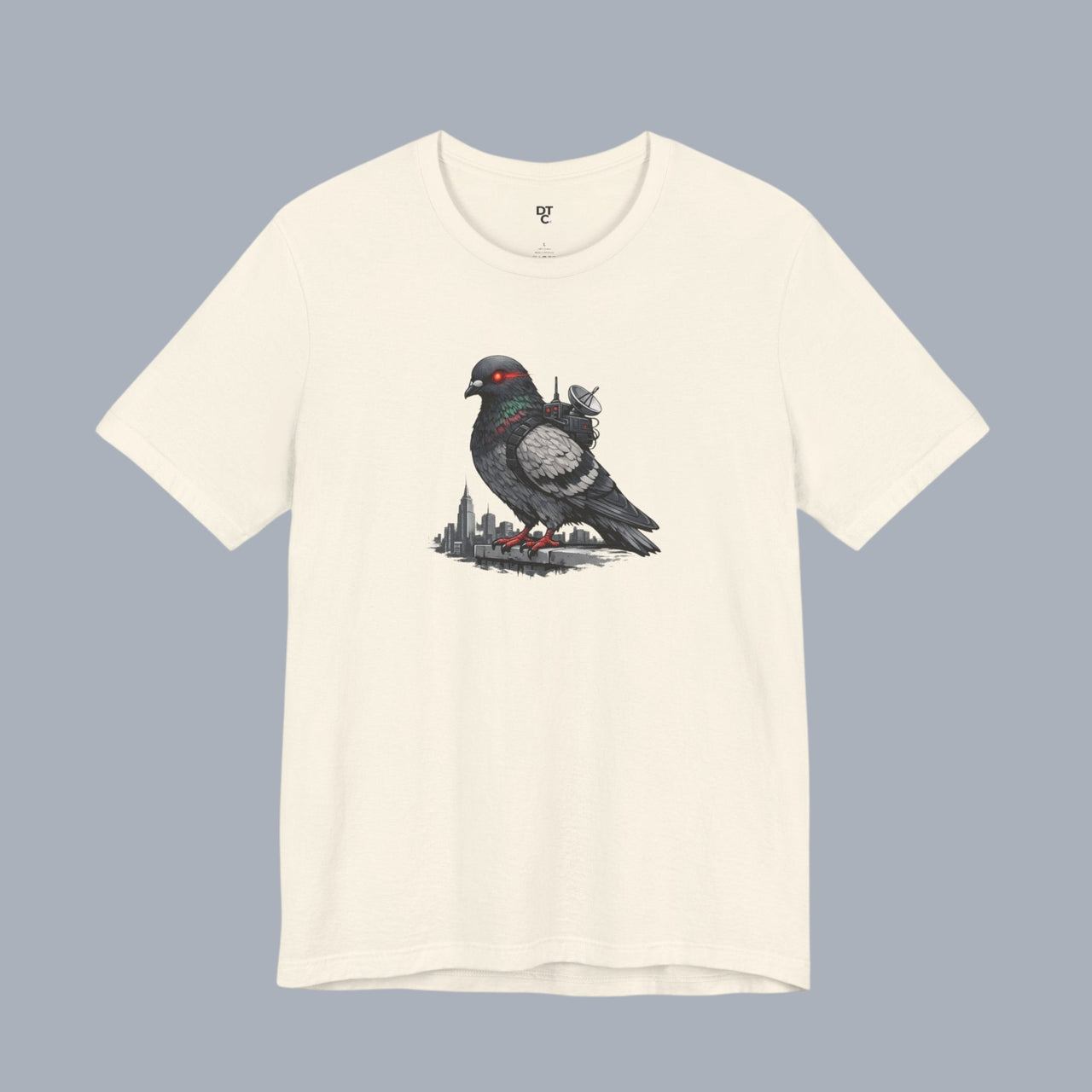Surveillance Pigeon Cityscape Tee — Urban Bird Graphic T-Shirt alternate view 18
