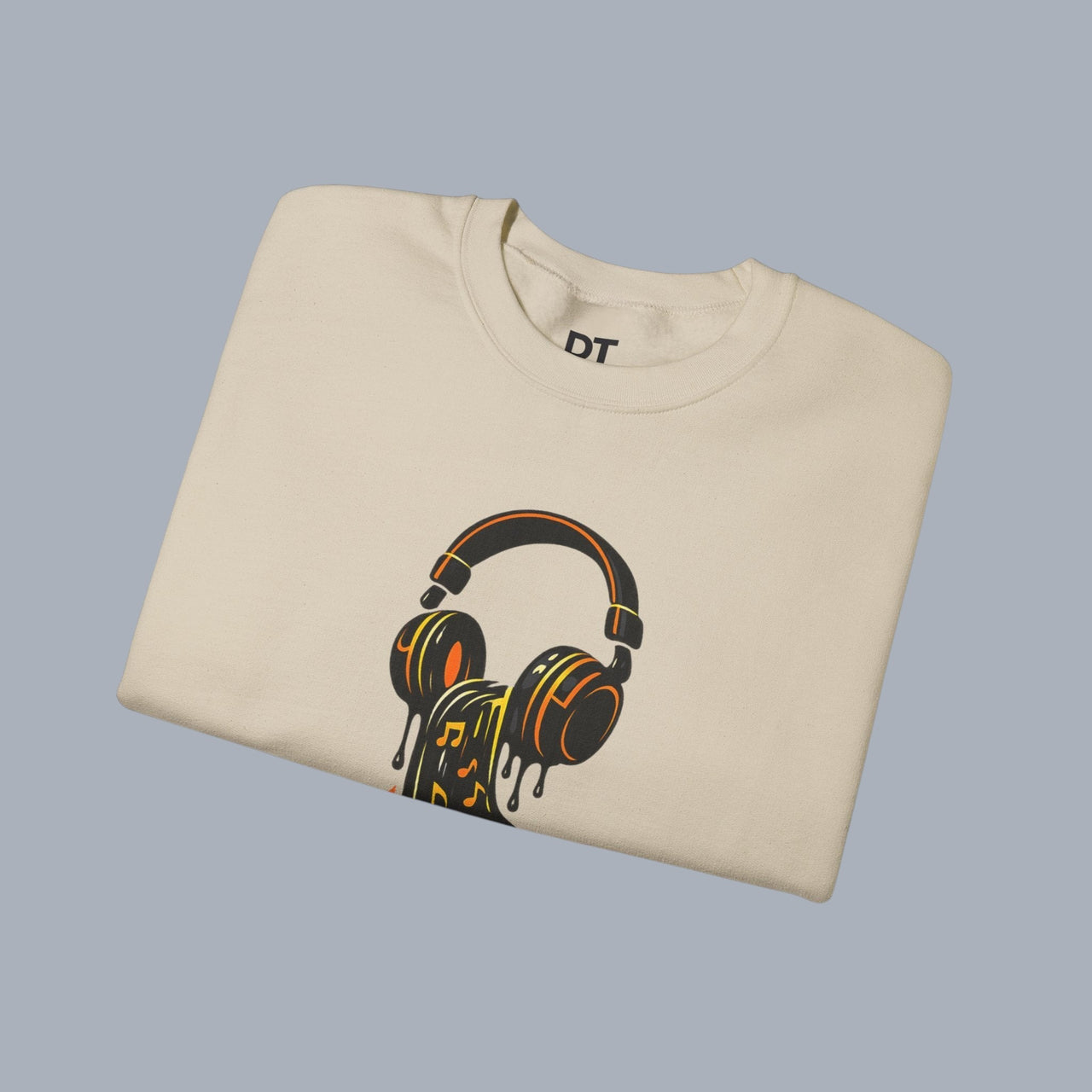 Music Lover Sweatshirt — Melting Headphones Vinyl DJ Crewneck