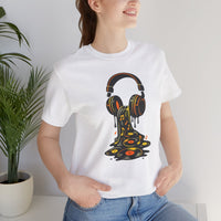 Melting Headphones Tee — Retro Vinyl Drip Music T-Shirt alternate view 6