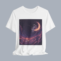 Astronaut Moon Fishing T‑Shirt — Dreamy Cosmic Scene Graphic Tee alternate view 2