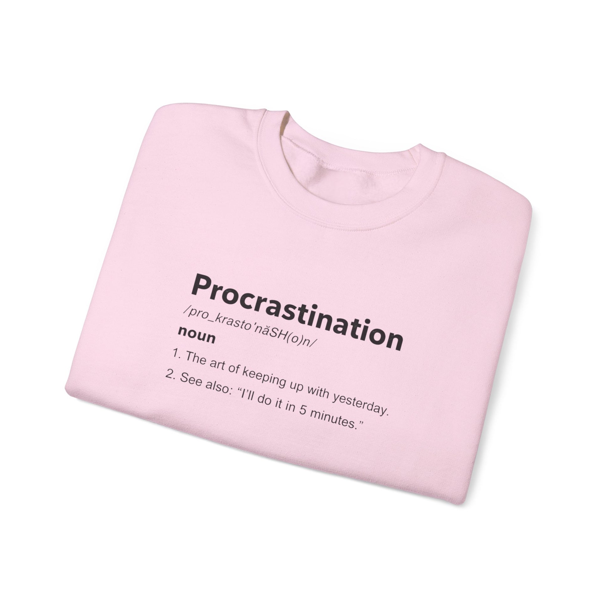 Procrastination Definition Sweatshirt — Funny Minimalist Crewneck for Students & Remote Workers alternate view 13