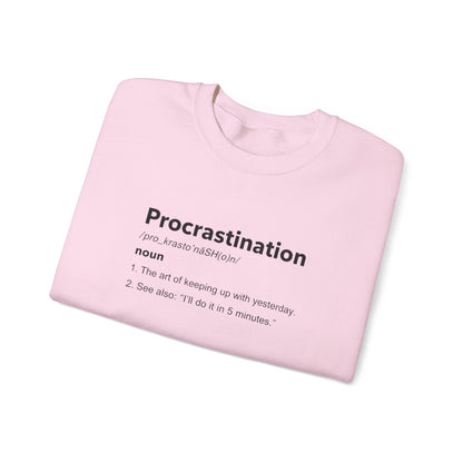 Procrastination Definition Sweatshirt — Funny Minimalist Crewneck for Students & Remote Workers alternate view 13