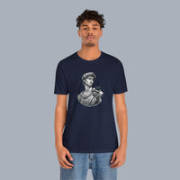 David Statue with AirPods Holding Phone T‑Shirt — Classical Art Meme Tee alternate view 16