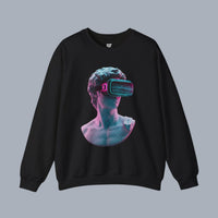 Retro Vaporwave Statue Crewneck Sweatshirt – VR Bust Graphic product photo
