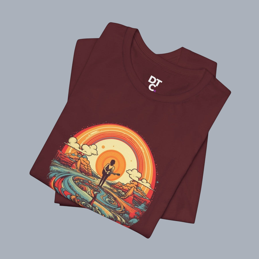 Retro Woodstock Sunset T-Shirt — Silhouette Beach Tee