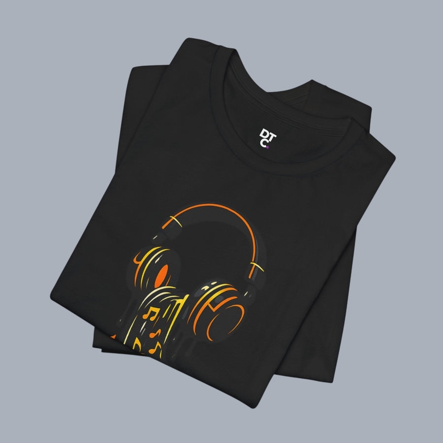 Melting Headphones Tee — Retro Vinyl Drip Music T-Shirt alternate view 12