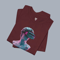 Retro Vaporwave Statue VR T‑Shirt — Neon Aesthetic Gaming Tee alternate view 22