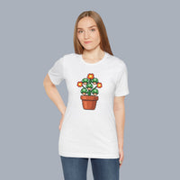 Pixel Mushroom Plant Tee – Retro Video Game Mushroom Pot T-Shirt