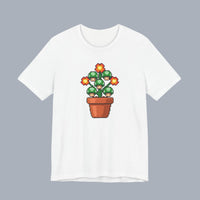 Pixel Mushroom Plant Tee – Retro Video Game Mushroom Pot T-Shirt