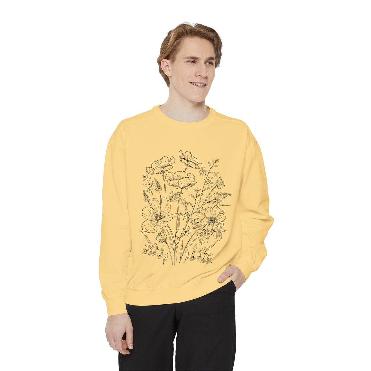 Wildflowers Outline Garment-Dyed Sweatshirt alternate view 18
