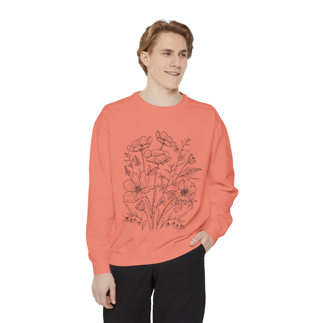 Wildflowers Outline Garment-Dyed Sweatshirt alternate view 14