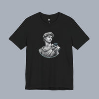 David Statue with AirPods Holding Phone T‑Shirt — Classical Art Meme Tee alternate view 13