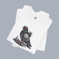 Surveillance Pigeon Cityscape Tee — Urban Bird Graphic T-Shirt alternate view 11