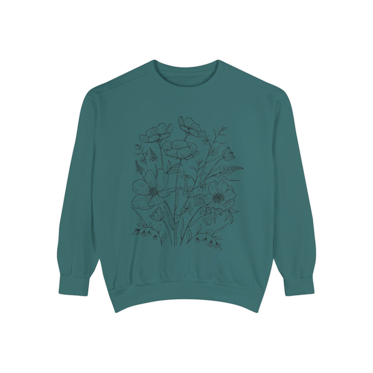 Wildflowers Outline Garment-Dyed Sweatshirt alternate view 8