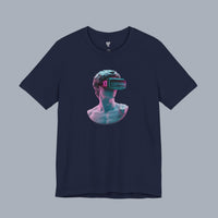Retro Vaporwave Statue VR T‑Shirt — Neon Aesthetic Gaming Tee alternate view 18