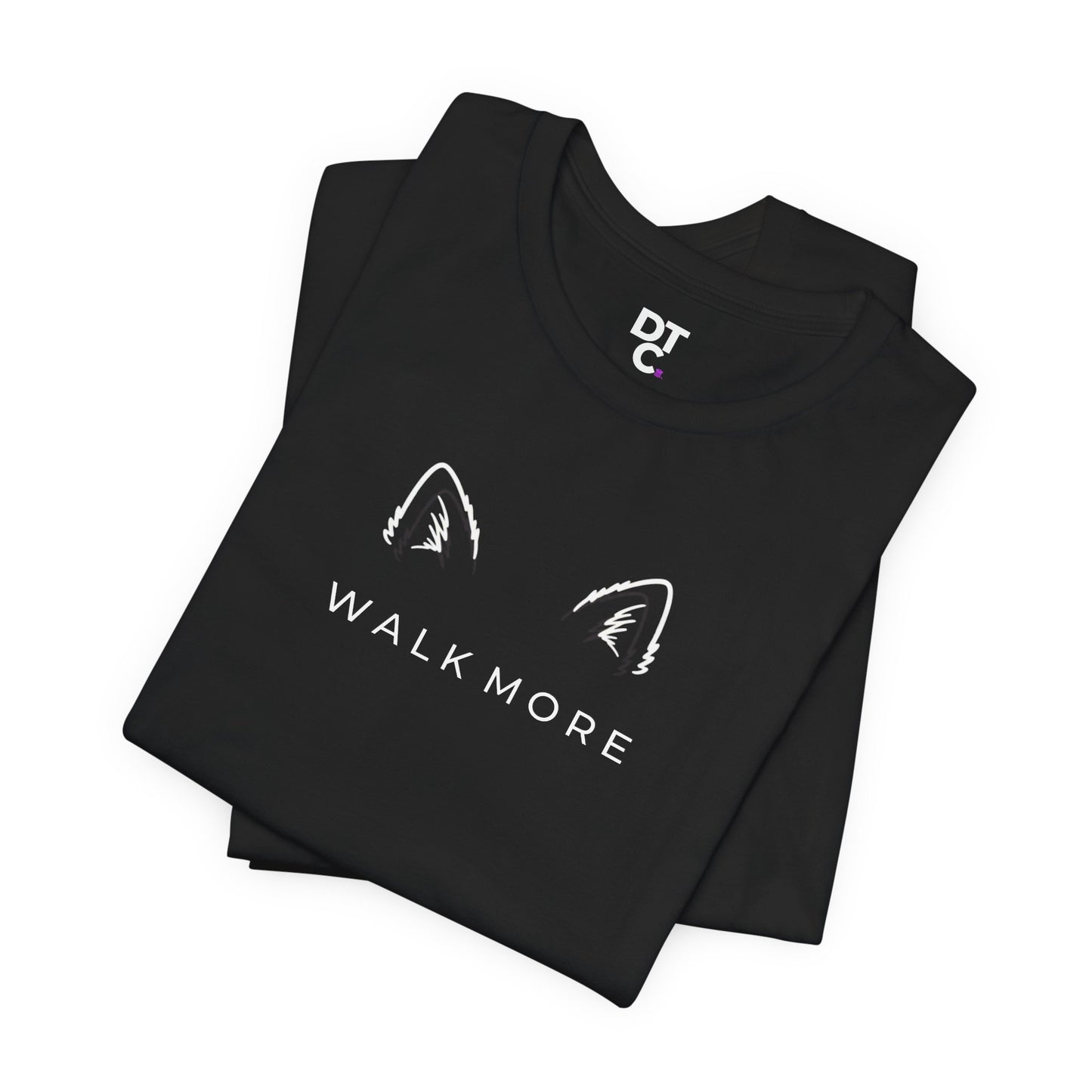T-Shirt — 'Walk More' Minimal Dog Ears Graphic Tee