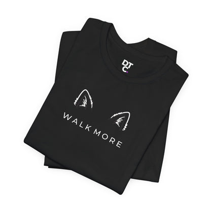 T-Shirt — 'Walk More' Minimal Dog Ears Graphic Tee