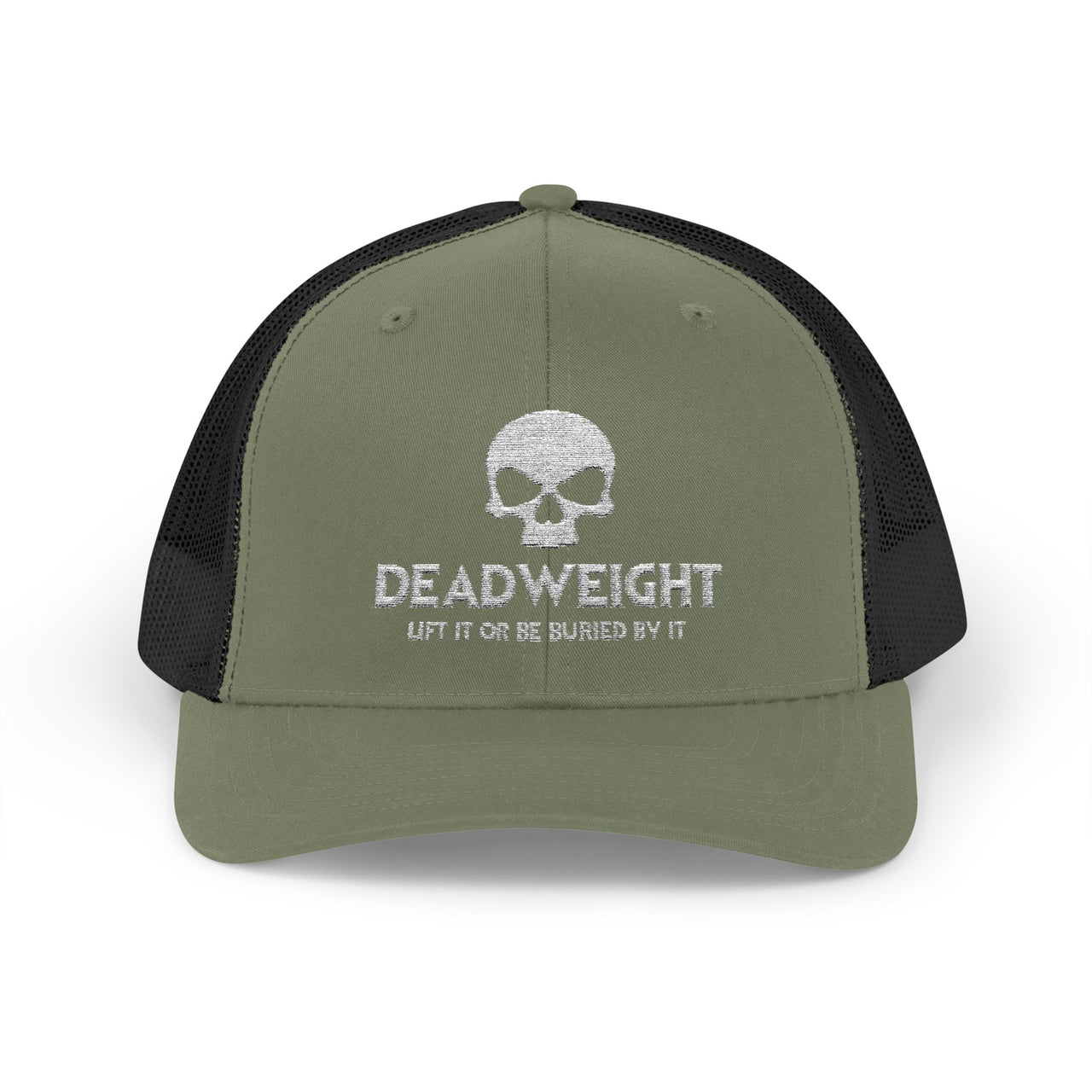 Deadweight Skull Trucker Cap — "Deadweight" Fitness Snapback for Gym & Weightlifting