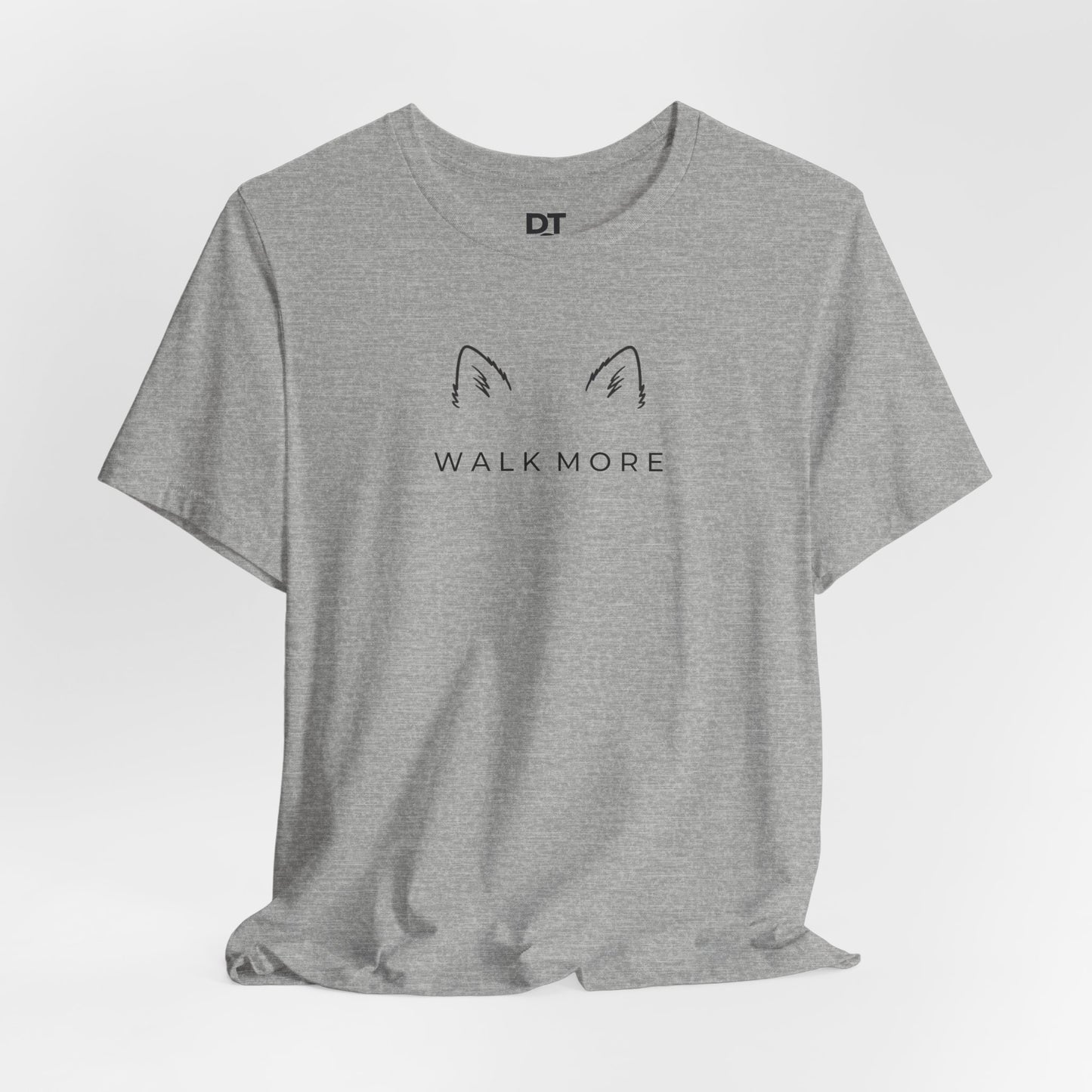 T-Shirt — 'Walk More' Minimal Dog Ears Graphic Tee