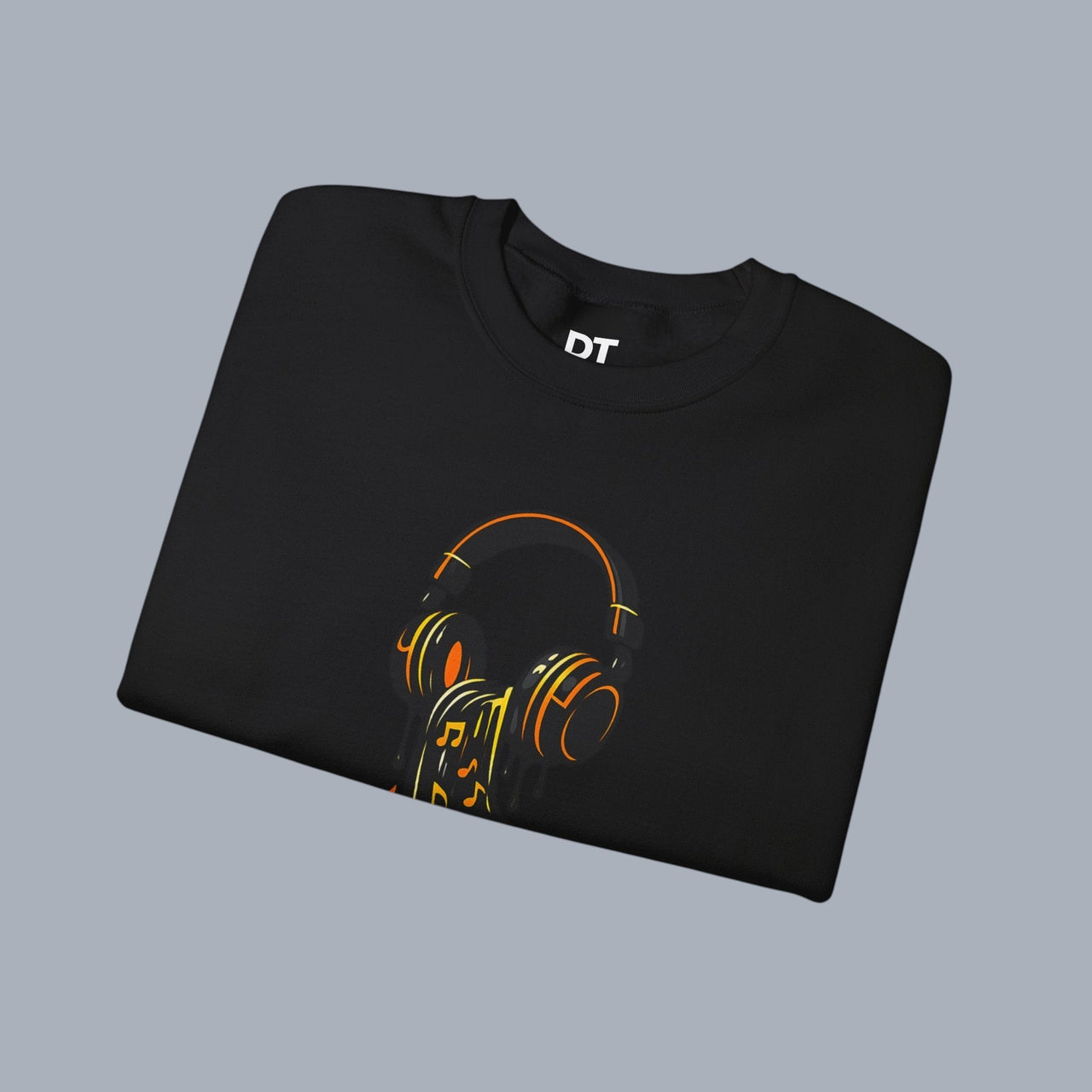 Music Lover Sweatshirt — Melting Headphones Vinyl DJ Crewneck
