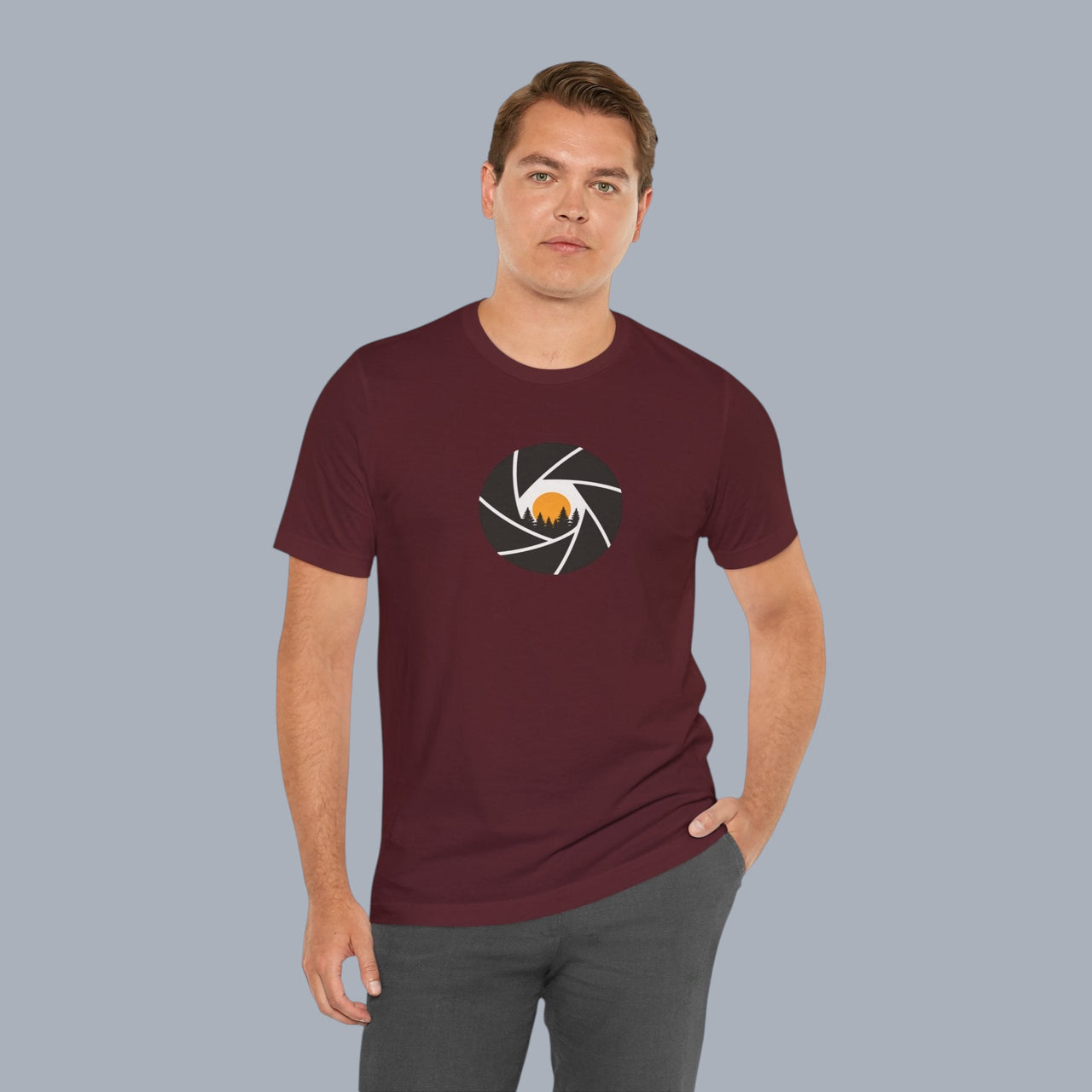 Camera Aperture Mountain T-Shirt — Photography & Outdoor Adventure Tee alternate view 26