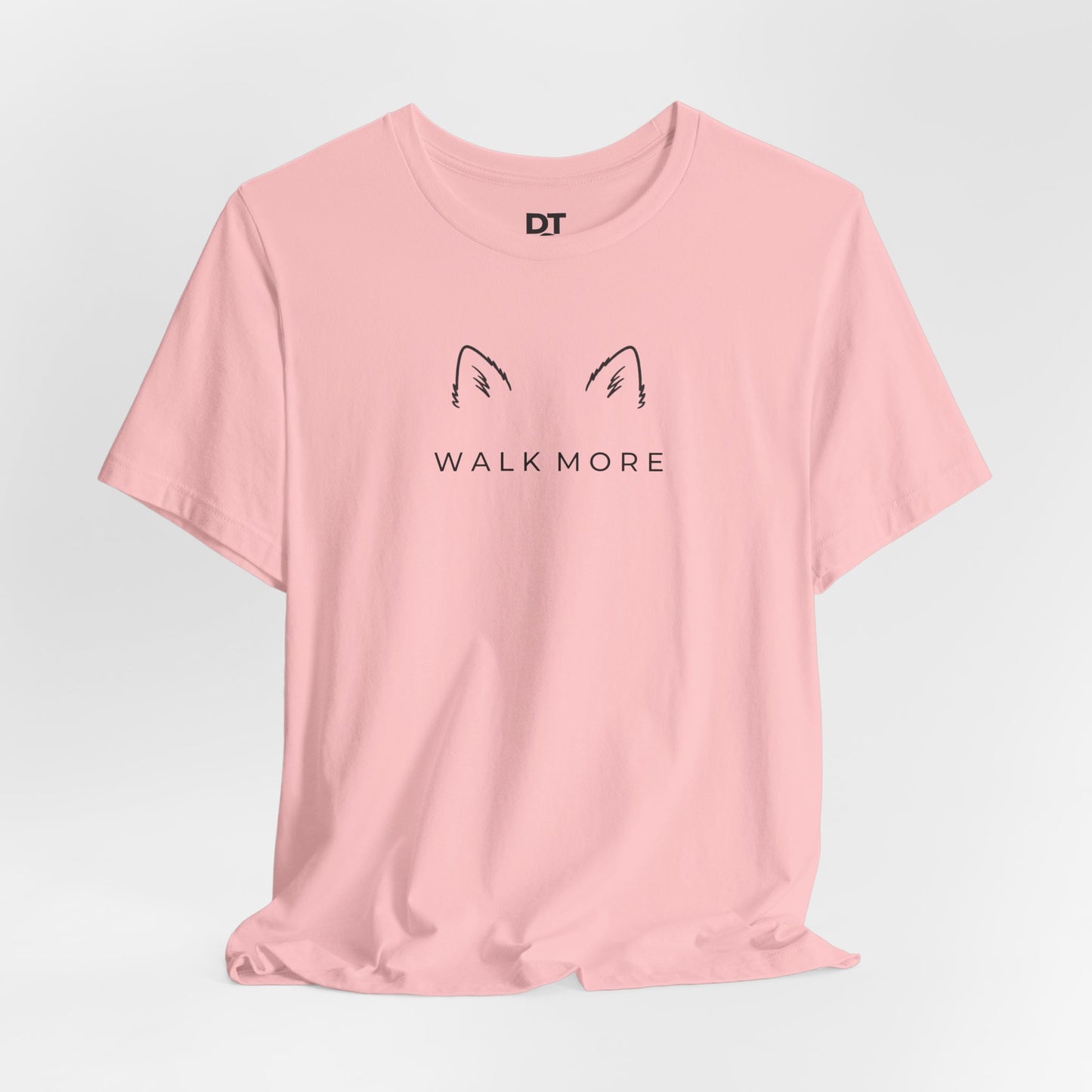 T-Shirt — 'Walk More' Minimal Dog Ears Graphic Tee