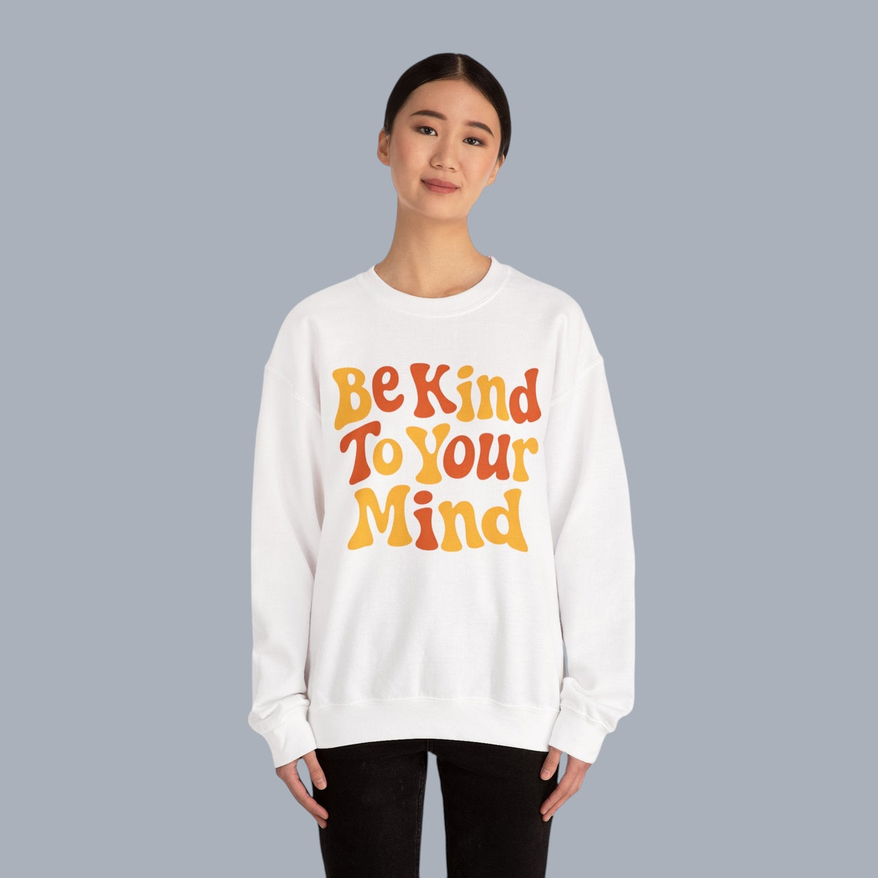 Be Kind To Your Mind Crewneck Sweatshirt – Retro Mental Health Awareness Pullover alternate view 7