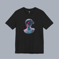 Retro Vaporwave Statue VR T‑Shirt — Neon Aesthetic Gaming Tee alternate view 13