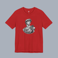 David Statue with AirPods Holding Phone T‑Shirt — Classical Art Meme Tee alternate view 25