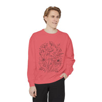 Wildflowers Outline Garment-Dyed Sweatshirt alternate view 29